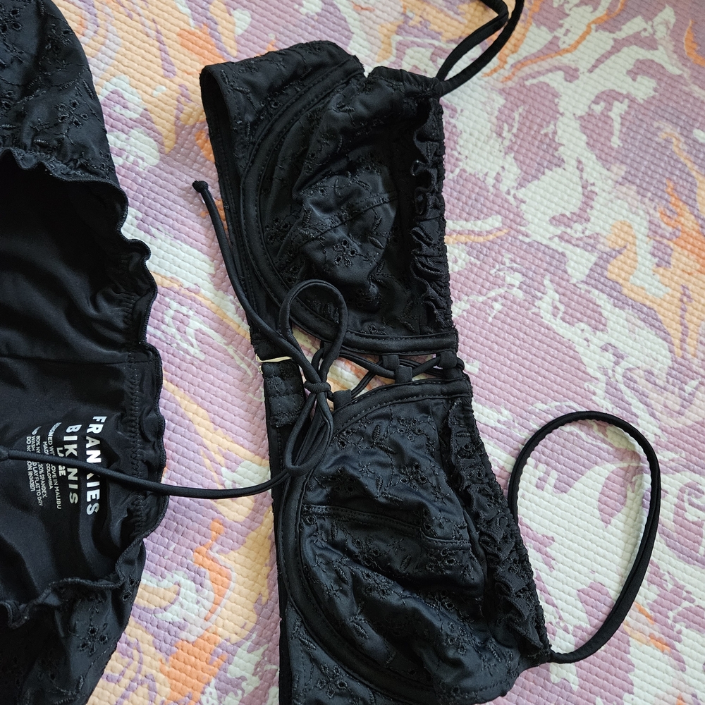 Frankie's Bikinis Black Eyelet Bralette